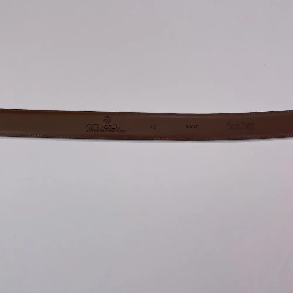 Brooks Brothers Genuine Leather Belt Men’s 42 Brown Made In Italy 1.25”